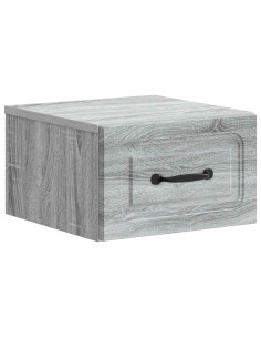 Mobiletto da notte a muro Grigio Sonoma 34,5 x 33 x 20 cm