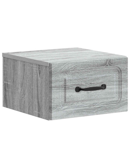 Mobiletto da notte a muro Grigio Sonoma 34,5 x 33 x 20 cm
