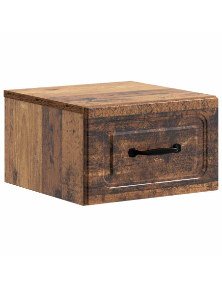 Mobiletto da notte a muro Legno antico 34,5 x 33 x 20 cm