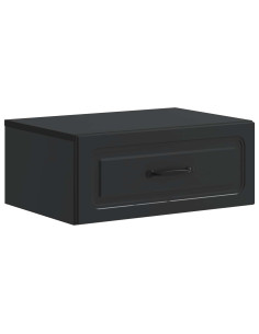 Mobiletto da notte a muro con cassetto Nero 49 x 34,5 x 20 cm