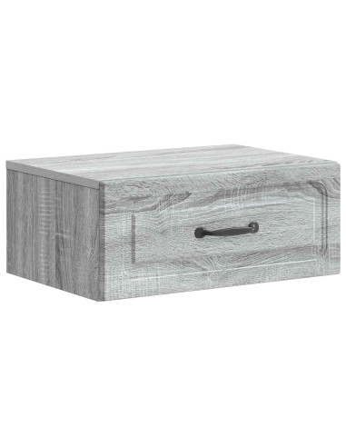Mobiletto da notte a muro Grigio Sonoma 49 x 34,5 x 20 cm