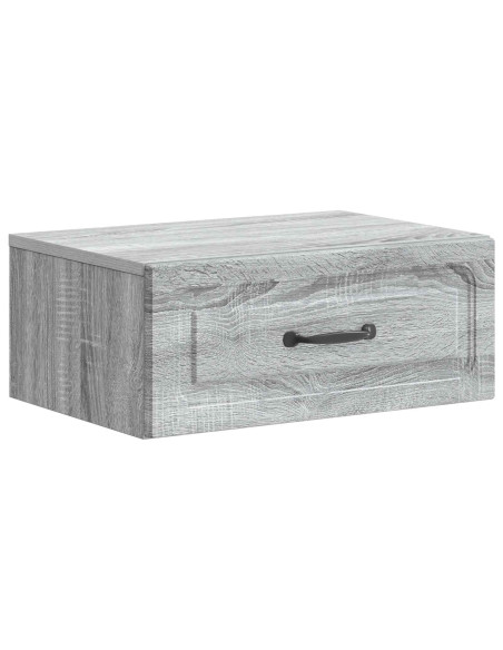 Mobiletto da notte a muro Grigio Sonoma 49 x 34,5 x 20 cm