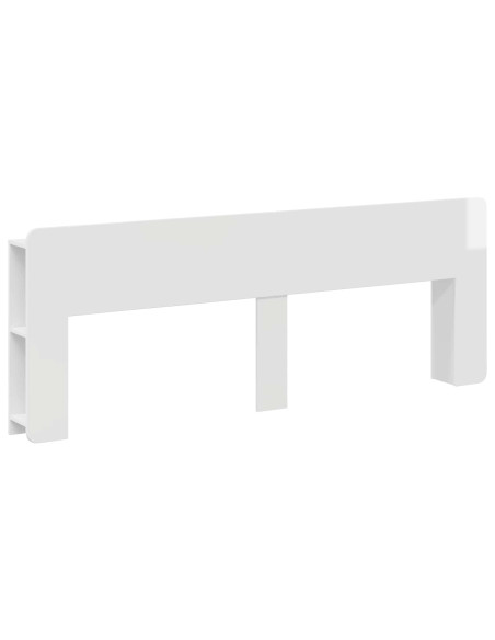 Testata del letto Bianco Lucido Legno ingegnerizzato