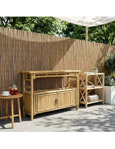 Tavolo consolle con lo scaffale Naturale 110 x 35 x 75 cm Bambù