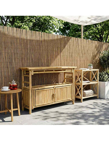 Tavolo consolle con lo scaffale Naturale 110 x 35 x 75 cm Bambù