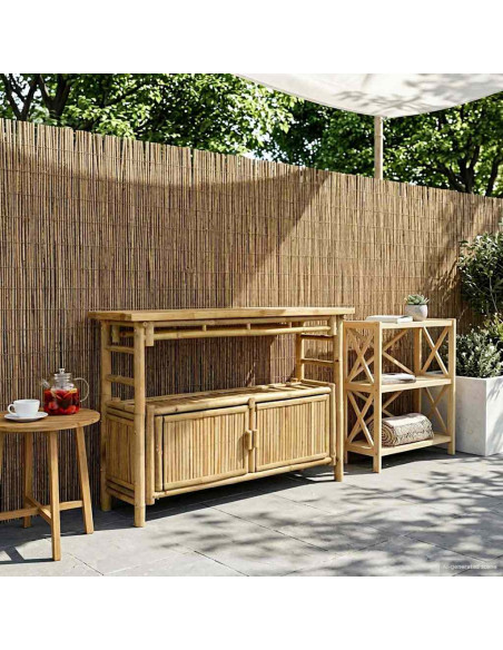 Tavolo consolle con lo scaffale Naturale 110 x 35 x 75 cm Bambù