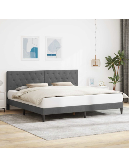 Struttura del letto Grigio Scuro 180 x 200 cm Velluto