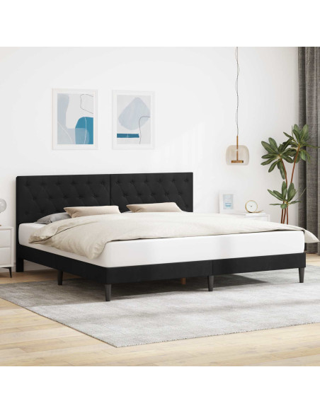 Struttura del letto con testiera Nero 200 x 200 cm Velluto