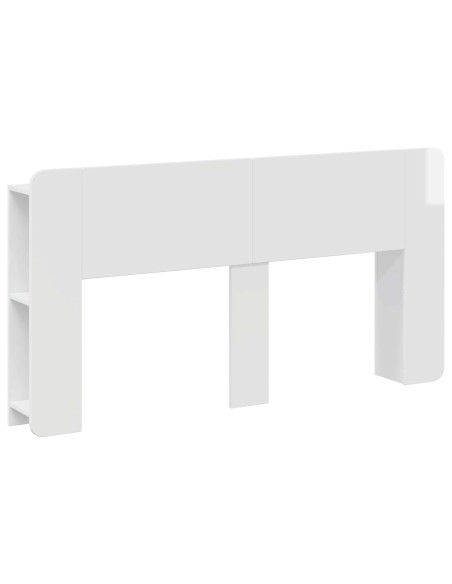 Testata del letto Bianco Lucido Legno ingegnerizzato