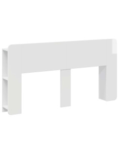 Testata del letto Bianco Lucido Legno ingegnerizzato