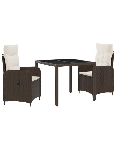 Set da pranzo per esterni con cuscino 3 pcs