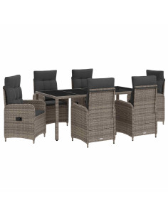 Set da pranzo per esterni con cuscino 7 pcs