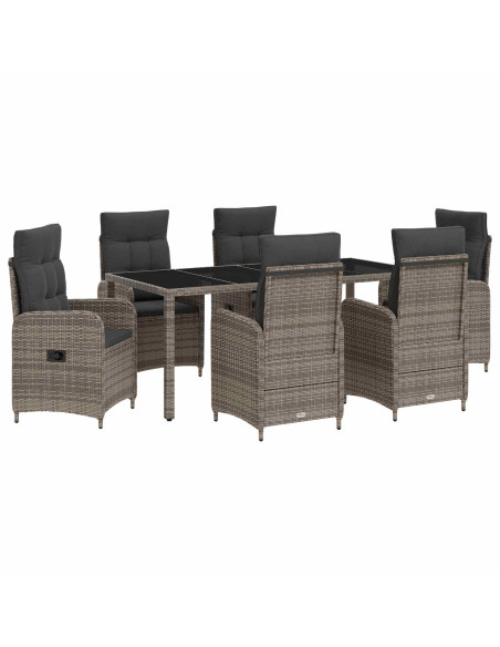 Set da pranzo per esterni con cuscino 7 pcs