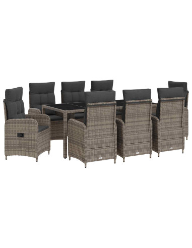 Set da pranzo per esterni con cuscino 9 pcs