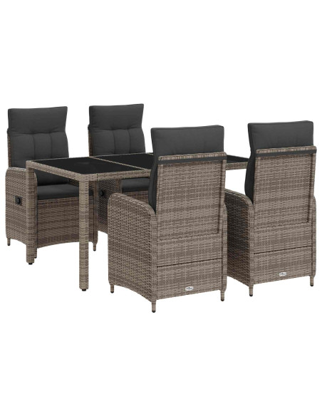 Set da pranzo per esterni con cuscino 5 pcs