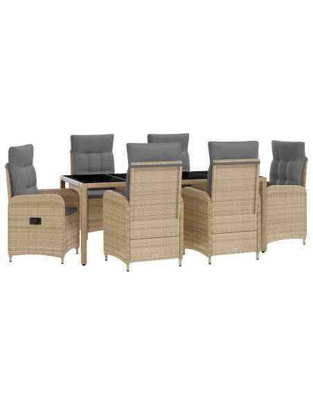 Set da pranzo per esterni 7 pcs Beige e Grigio Chiaro