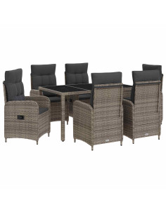 Set da pranzo per esterni con cuscino 7 pcs