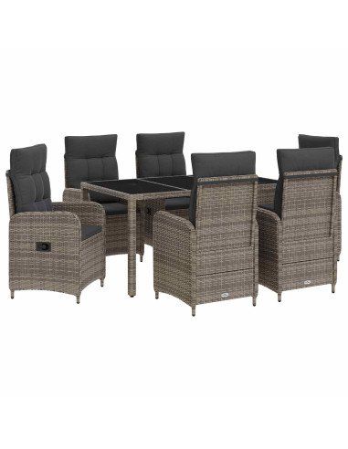 Set da pranzo per esterni con cuscino 7 pcs