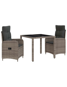 Set da pranzo per esterni con cuscino 3 pcs