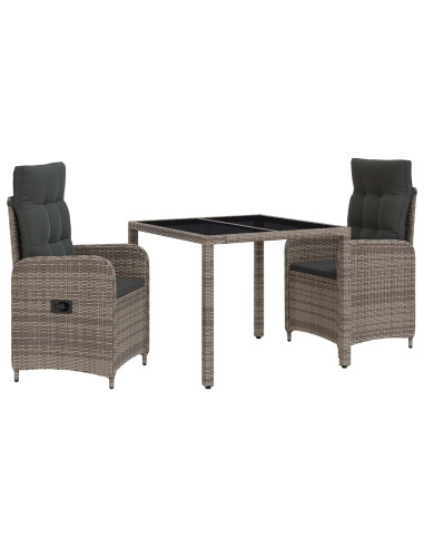 Set da pranzo per esterni con cuscino 3 pcs