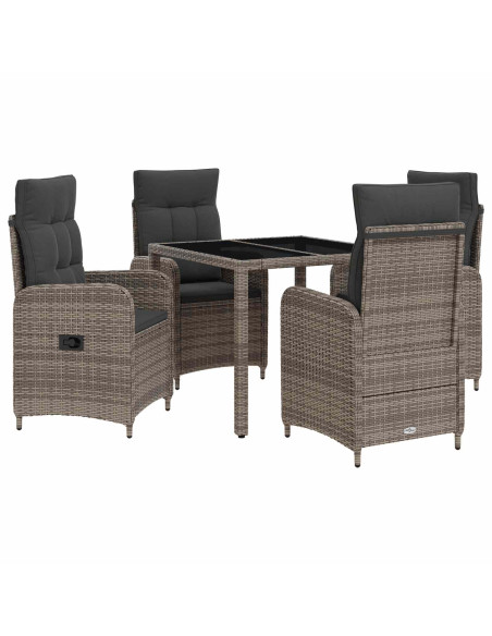 Set da pranzo per esterni con cuscino 5 pcs