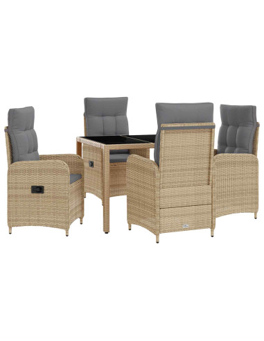 Set da pranzo per esterni 5 pcs Beige e Grigio Chiaro