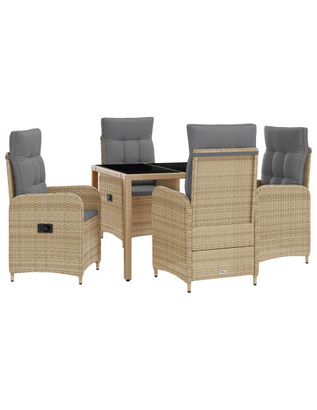 Set da pranzo per esterni 5 pcs Beige e Grigio Chiaro