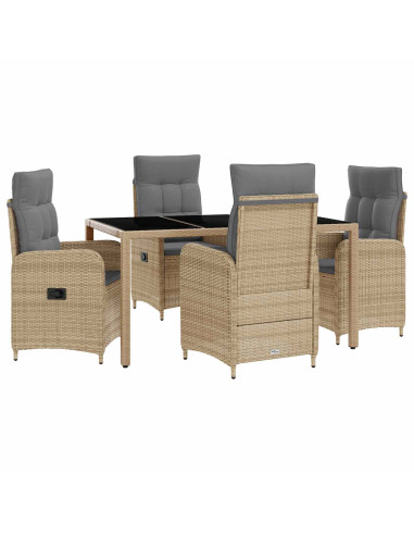 Set da pranzo per esterni 5 pcs Beige e Grigio Chiaro