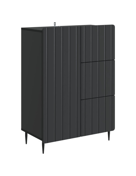 Credenza Nero 66 x 34,5 x 91,5 cm Legno ingegnerizzato
