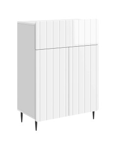 Credenza Bianco Lucido 66 x 34,5 x 92 cm Legno ingegnerizzato