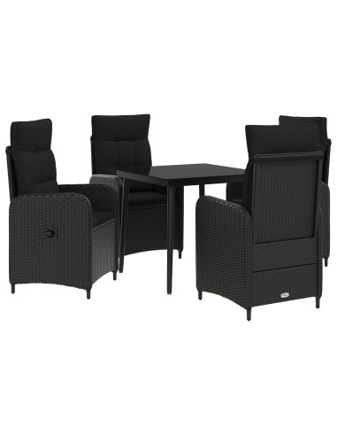 Set Tavolo da Salotto con cuscino con cuscino 5 pcs Nero