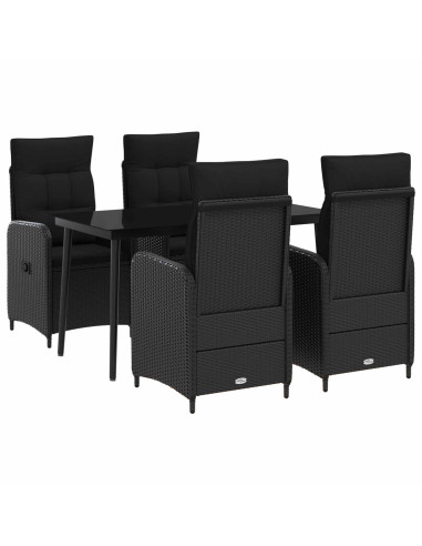 Set Tavolo da Salotto con cuscino con cuscino 5 pcs Nero