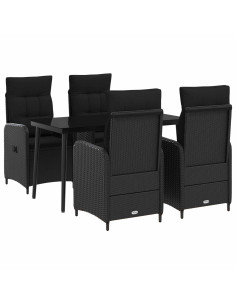 Set Tavolo da Salotto con cuscino con cuscino 5 pcs Nero 2