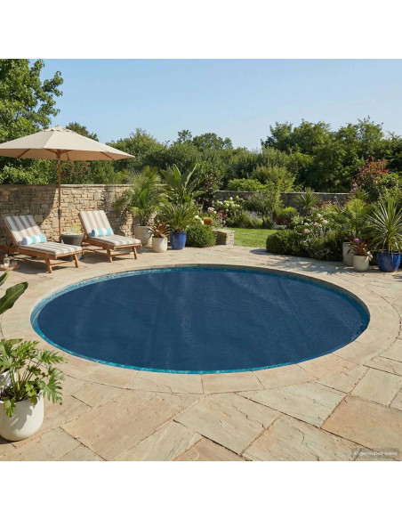 Copertura per Piscina di Alta Qualità Nero e Blu PE