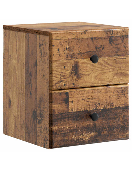 Mobiletto da notte a muro Legno antico 34,5 x 33 x 40 cm