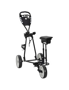 Carrello da golf con sedile Nero e Bianco 100 x 60 x 130 cm