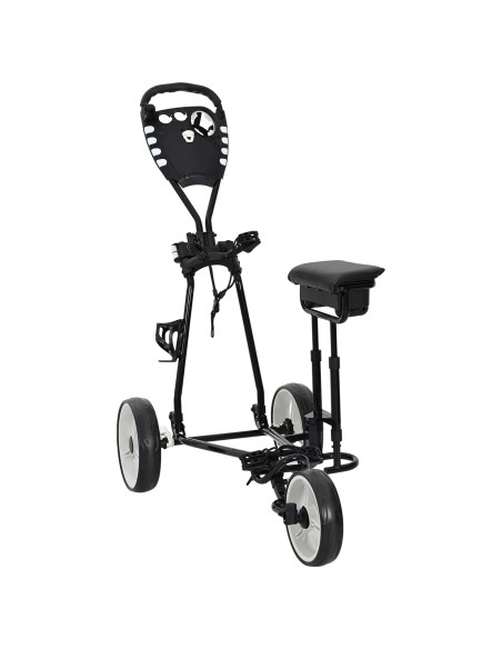 Carrello da golf con sedile Nero e Bianco 100 x 60 x 130 cm