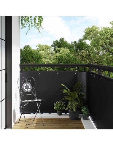 Schermo per Balcone con Occhielli Nero