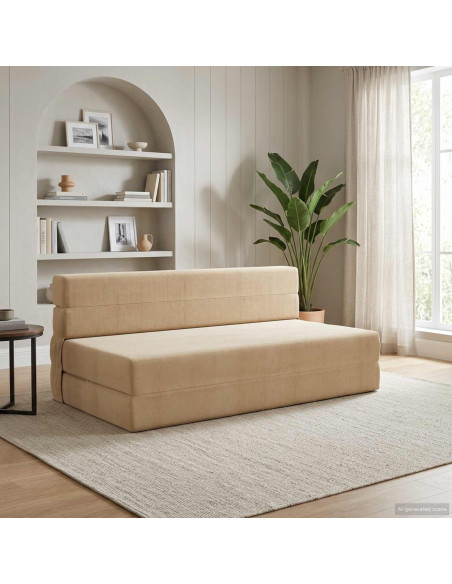 Divano Letto Pieghevole Grigio Verde Chiaro 203 x 152 x 15 cm