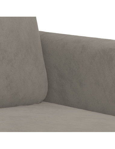 Divano a 2 Posti Grigio Chiaro 140 cm in Velluto