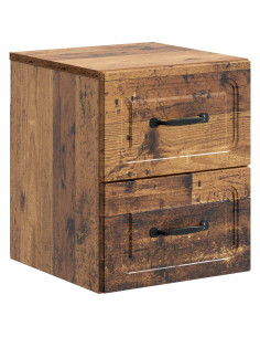 Mobiletto da notte a muro Legno antico 34,5 x 33 x 40 cm