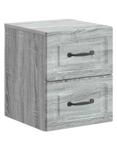 Mobiletto da notte a muro Grigio Sonoma 34,5 x 33 x 40 cm