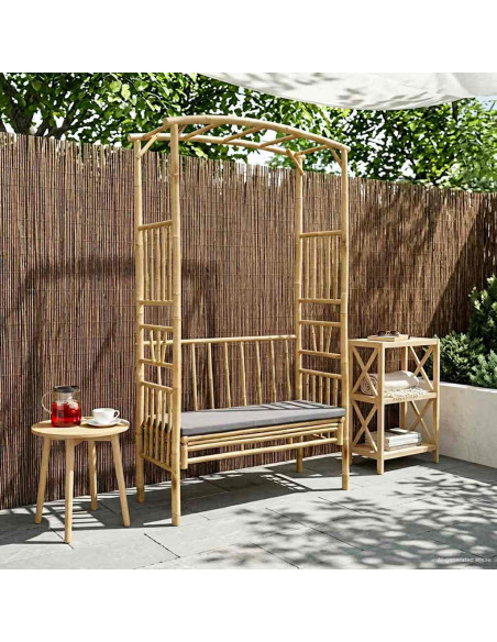 Arco da Giardino con Panchina Naturale 115 x 50 x 205 cm Bambù