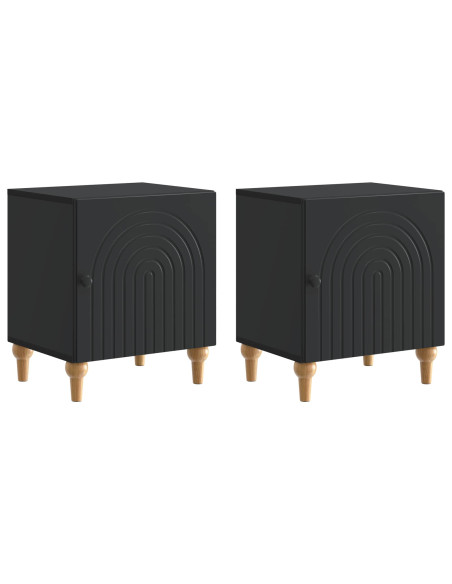 Armadio da Notte 2 pcs Nero 43 x 34,5 x 50 cm