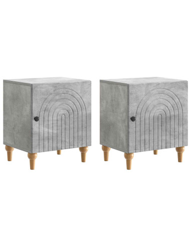 Armadio da Notte 2 pcs Grigio Cemento 43 x 34,5 x 50 cm