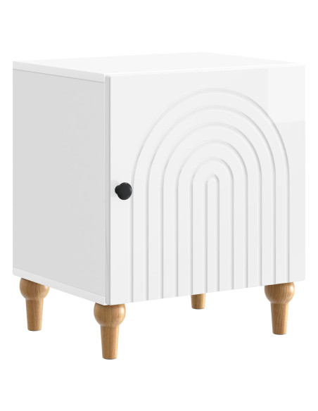 Armadio da Notte Bianco Lucido 43 x 34,5 x 50 cm