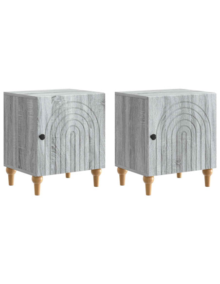 Armadio da Notte 2 pcs Grigio Sonoma 43 x 34,5 x 50 cm