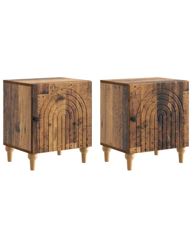 Armadio da Notte 2 pcs Legno antico 43 x 34,5 x 50 cm
