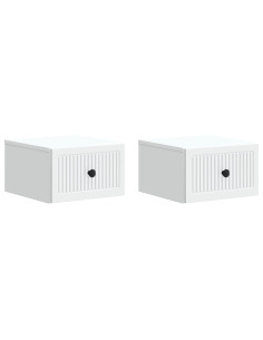 Mobiletto da notte a muro 2 pcs Bianco 33 x 34,5 x 20 cm