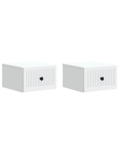 Mobiletto da notte a muro 2 pcs Bianco 33 x 34,5 x 20 cm